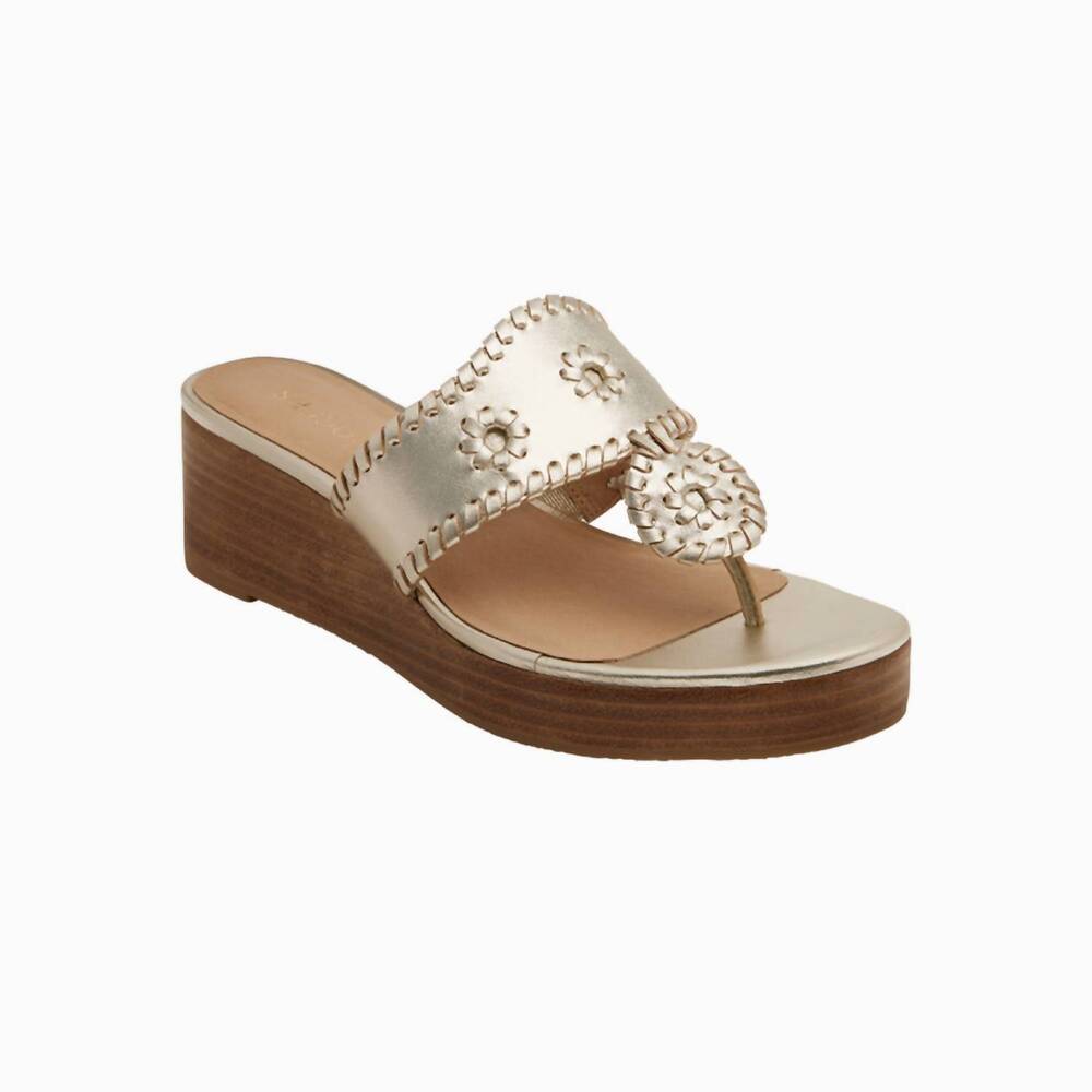 Jack Rogers Metallic Gold Wedge Sandals